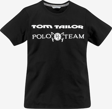 Tom Tailor Polo Team Shirt in Black: front
