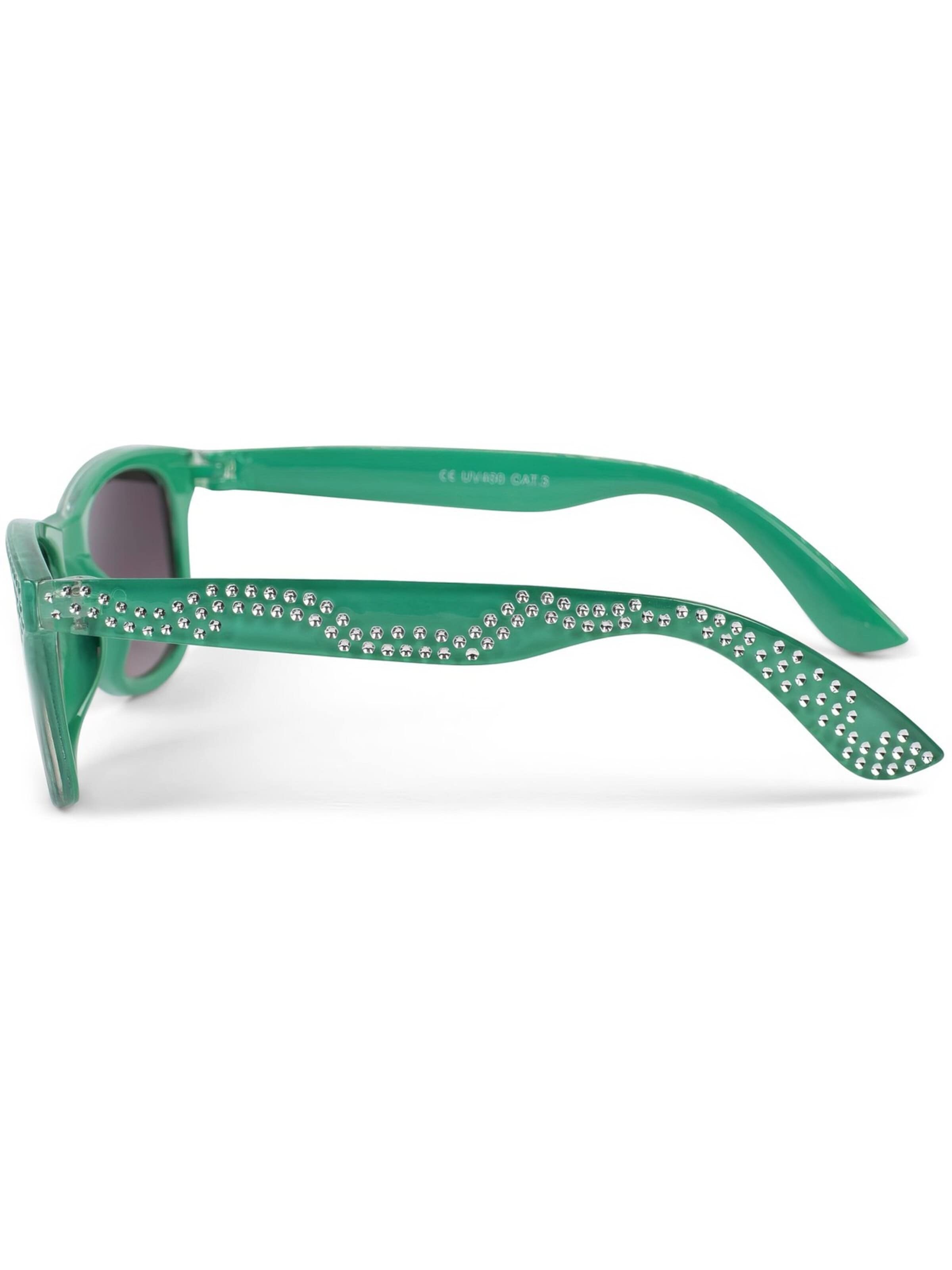 styleBREAKER Sunglasses 'Mädchen Nerd Sonnenbrille mit Strass' in Green