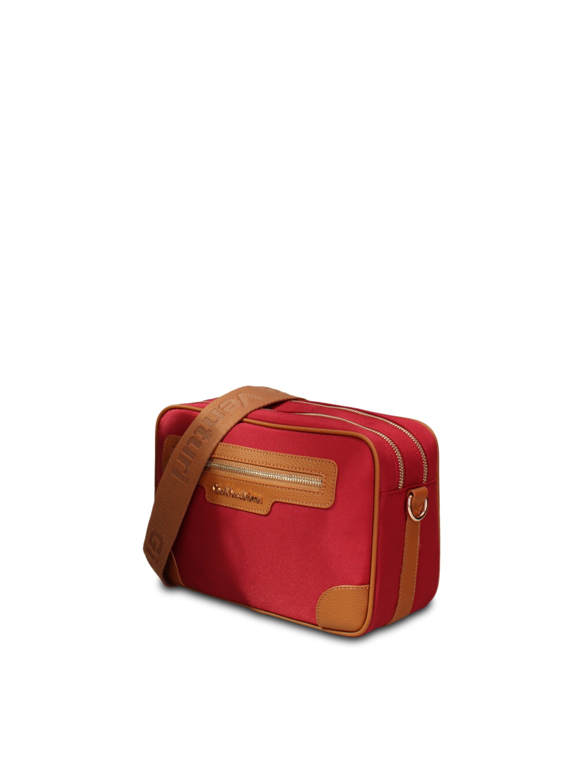Borsa a tracolla 'Borsa a Tracolla Pelle Vegana Gianmarco Venturi Nera e - Versatile Donna' di GianMarco Venturi in rosso: frontale