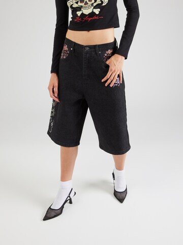Ed Hardy Loosefit Jeans 'GREY DRAGON' i sort
