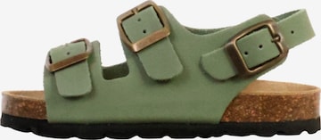 The Divine Factory Huisschoenen 'Kinder-Lederpantolette Noga Mistraly BS Edge' in Groen: voorkant