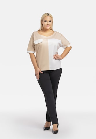 Chemisier ' TEYA ' Karko en beige