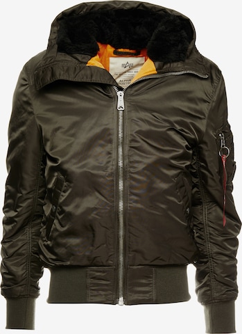 ALPHA INDUSTRIES Winter Jacket 'Ma-1' in Green: front