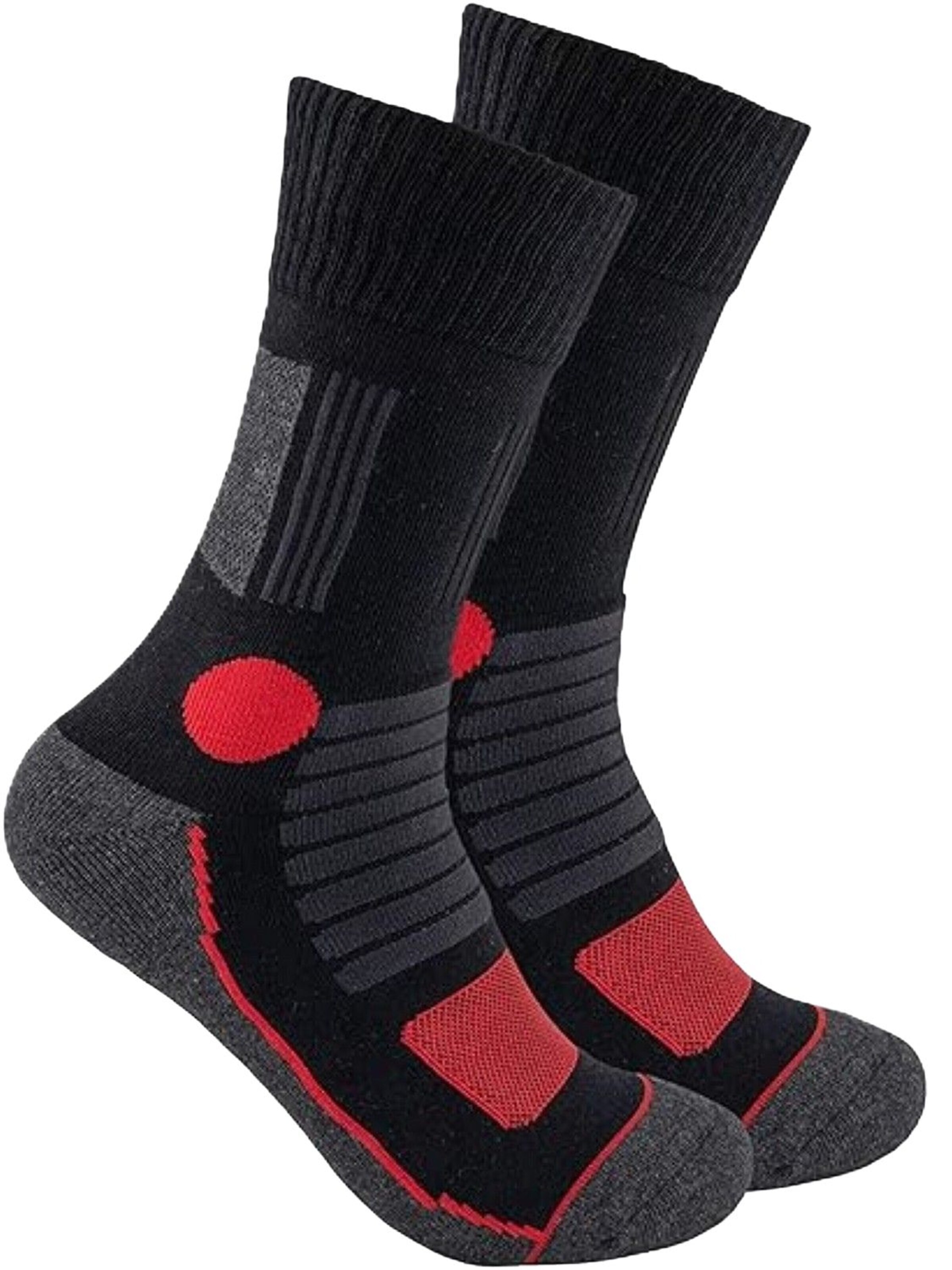 footnote Sports socks 'Footnote Wandersocken - ergonomische Spezialzonen, hoher Tragekomfort - 3 Paar' in Black: front