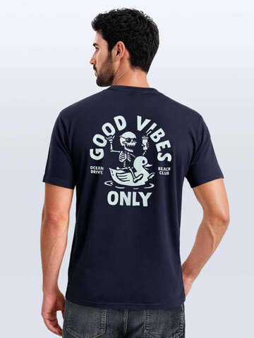 Neverless Shirt 'Good Vibes Rücken' in Blue: front