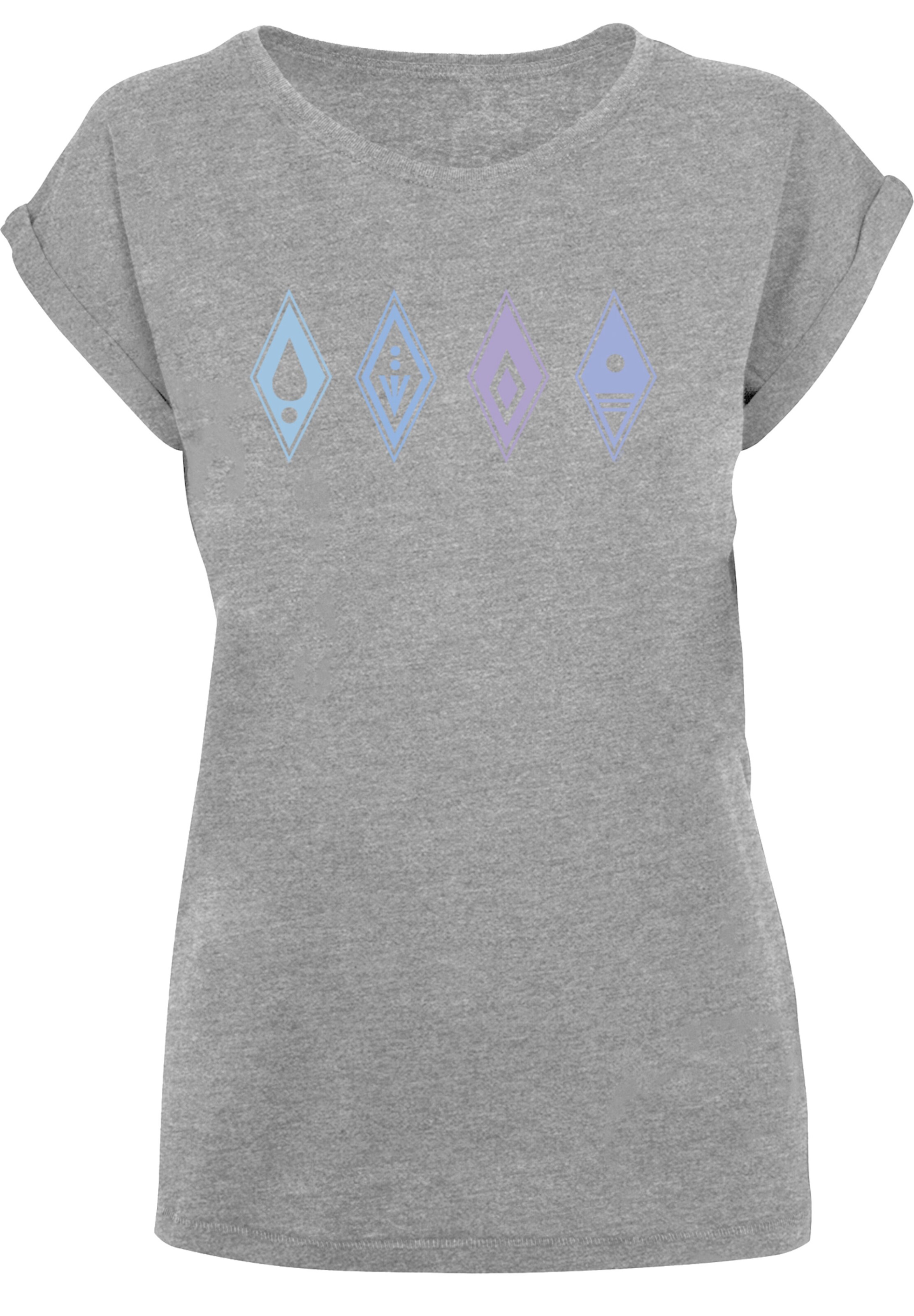 Maglietta 'Disney Frozen 2 Symbols' di F4NT4STIC in grigio: frontale