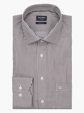 OLYMP Button Up Shirt 'Luxor' in Brown: front