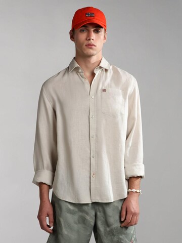 NAPAPIJRI Regular fit Button Up Shirt in Beige