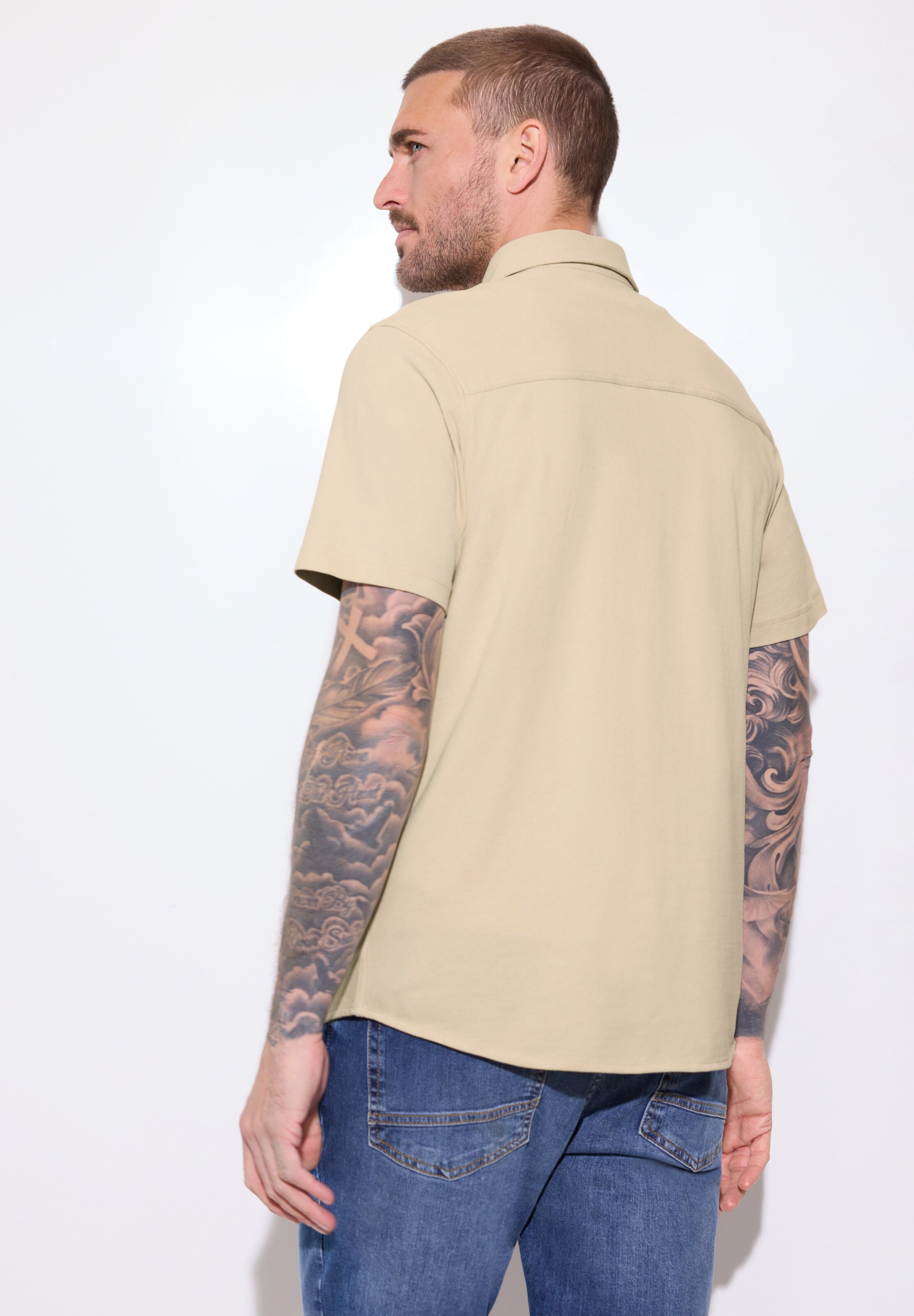 Street One MEN Comfort Fit Hemd in Beige
