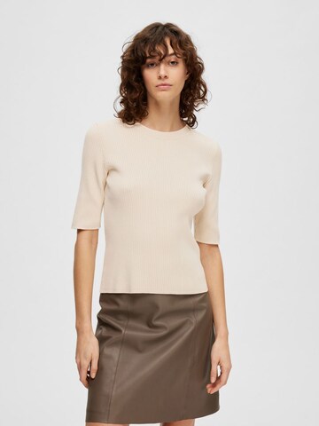 Pull-over 'Mala' SELECTED FEMME en beige : devant