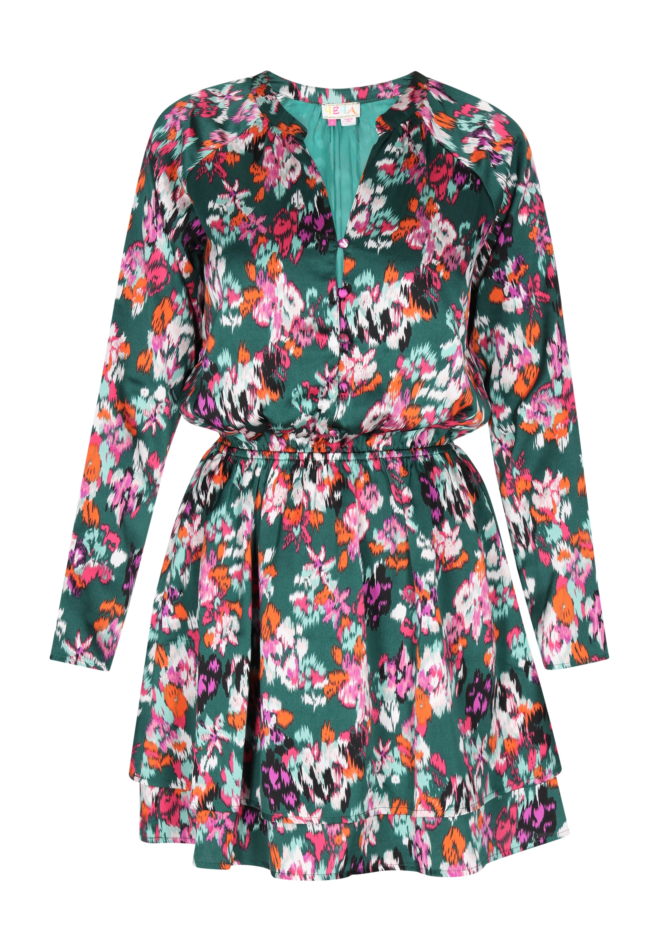 IZIA Рокля тип риза в зелено: отпред