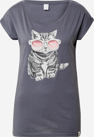 T-shirt 'Cat' Iriedaily en gris : devant