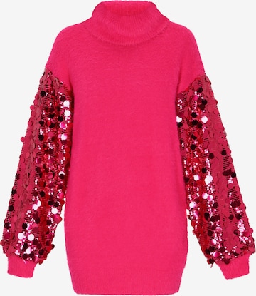 Robes en maille IZIA en rose : devant