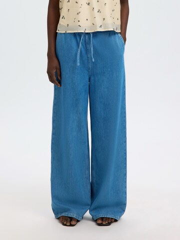 Wide leg Jeans 'SLFTENNA' de la SELECTED pe albastru: față