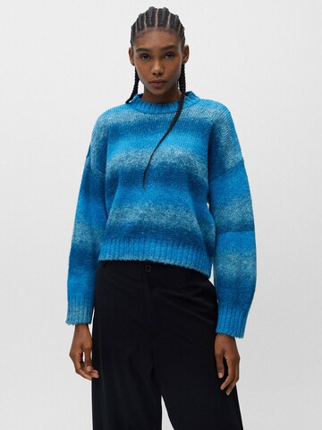 Pull&Bear Sveter - Modrá: predná strana