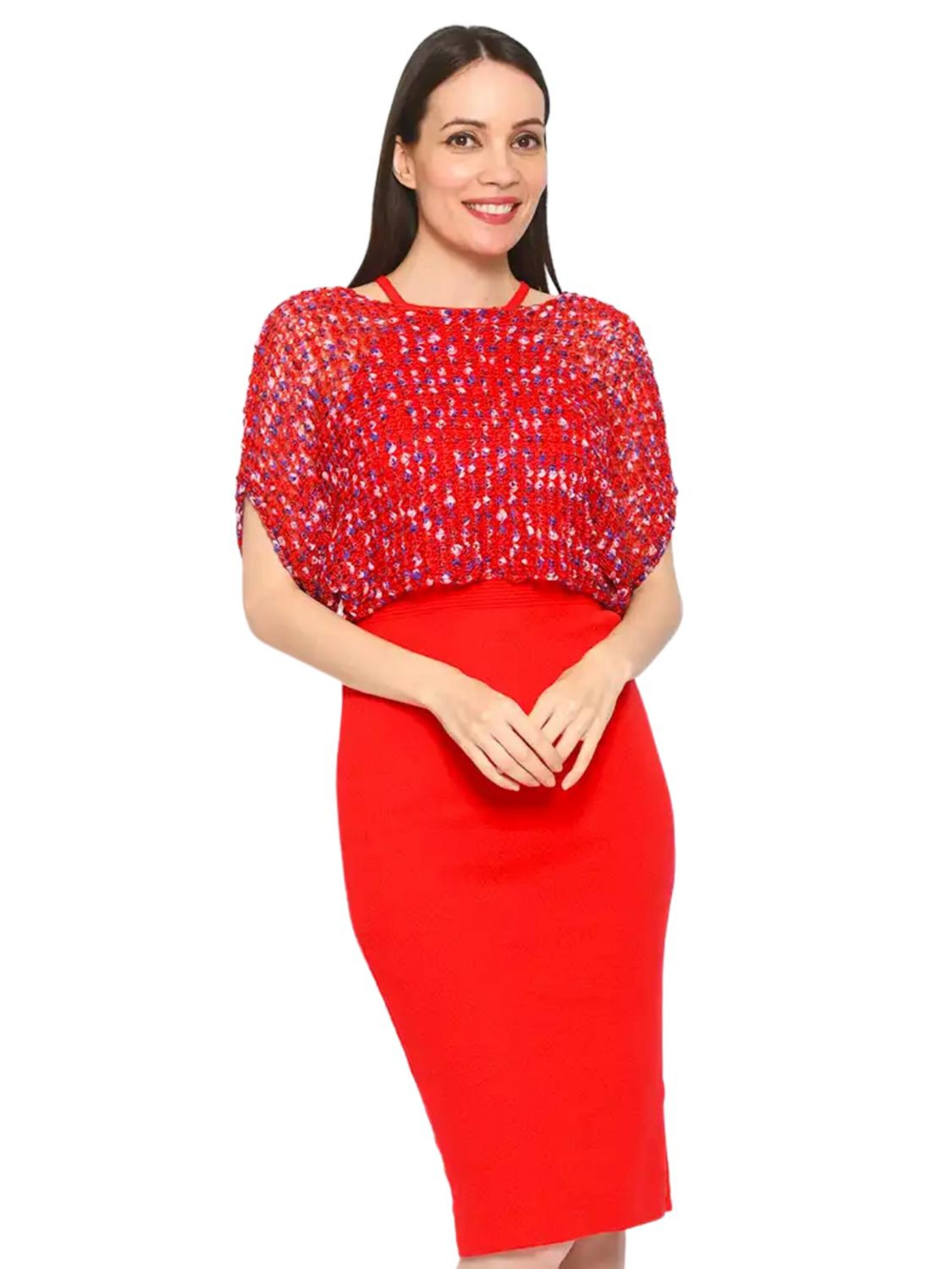 Süel knitwear - Top de punto 'Summer 3D' en rojo: frente