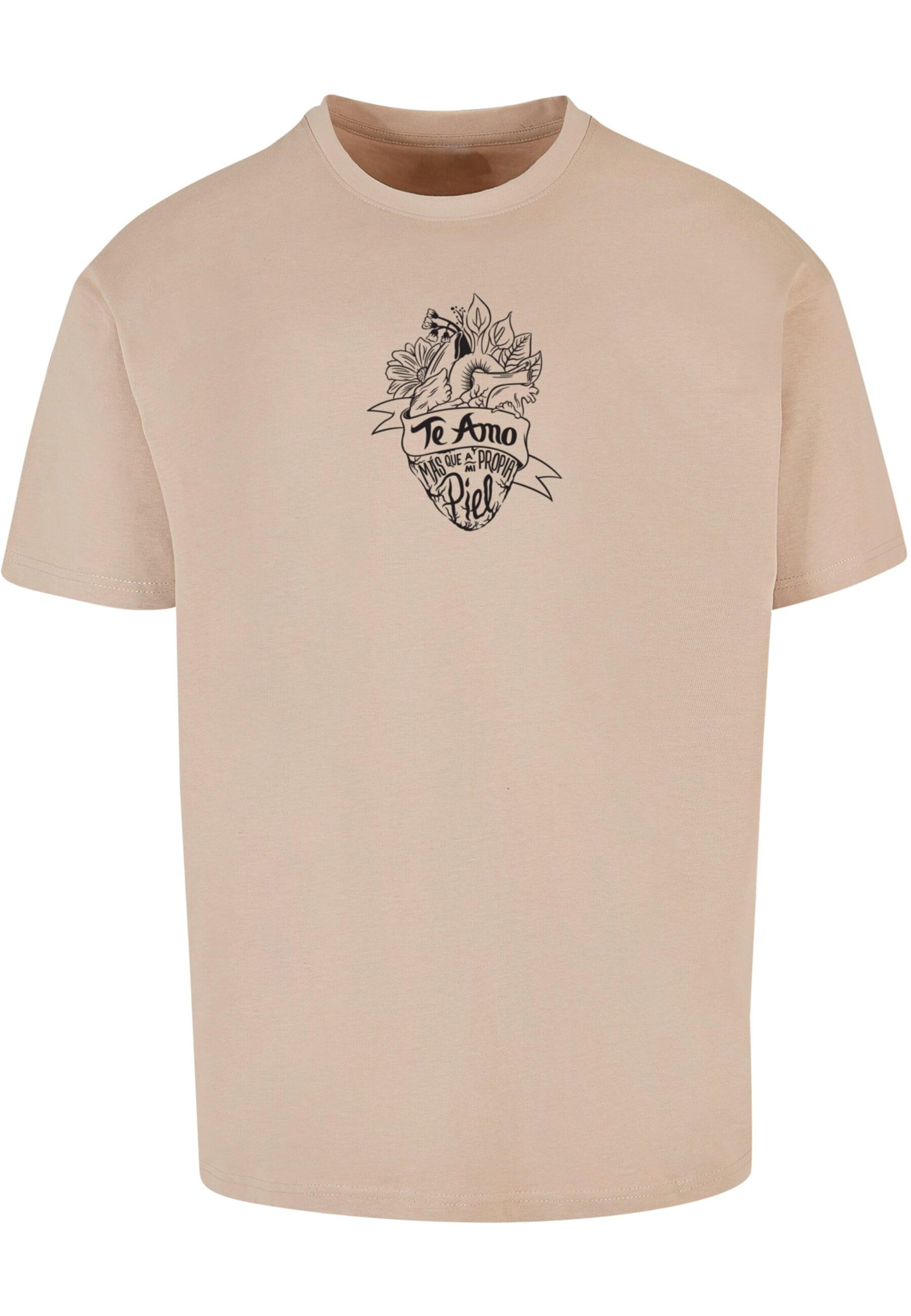 Merchcode Shirt 'Te Amo Outline' in Beige: front