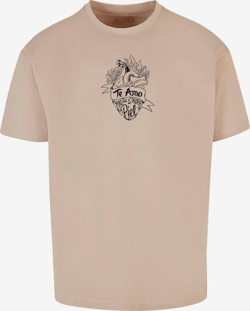 Merchcode Shirt 'Te Amo Outline' in Beige: predná strana