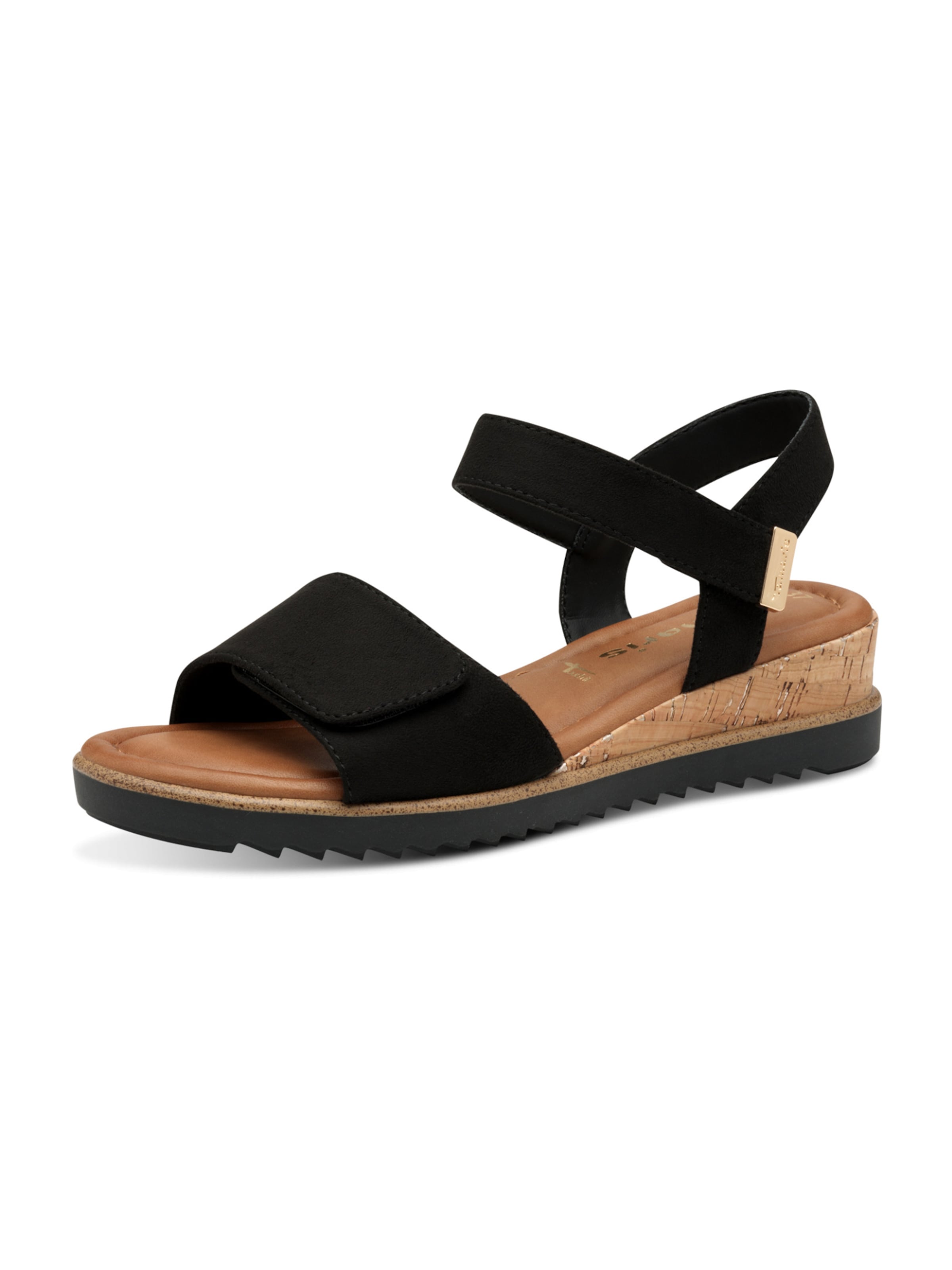 Sandalo di Tamaris in nero: frontale