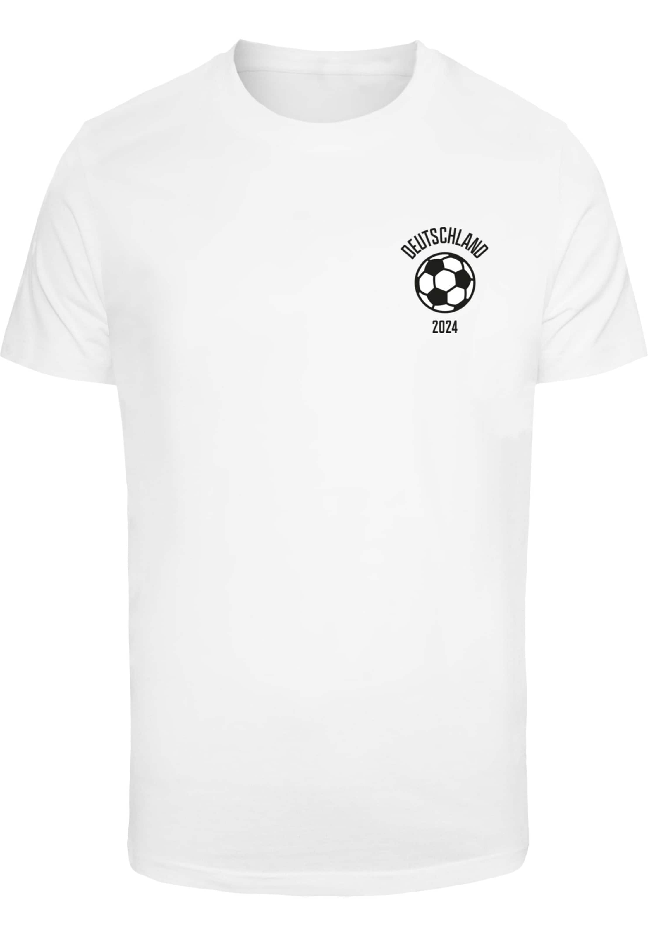 Mister Tee Shirt 'Football Bear' in Wit: voorkant