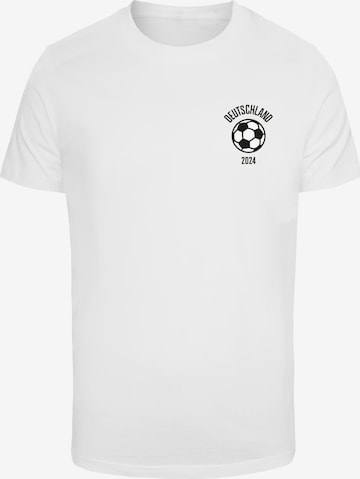 Mister Tee Shirt 'Football Bear' in Wit: voorkant