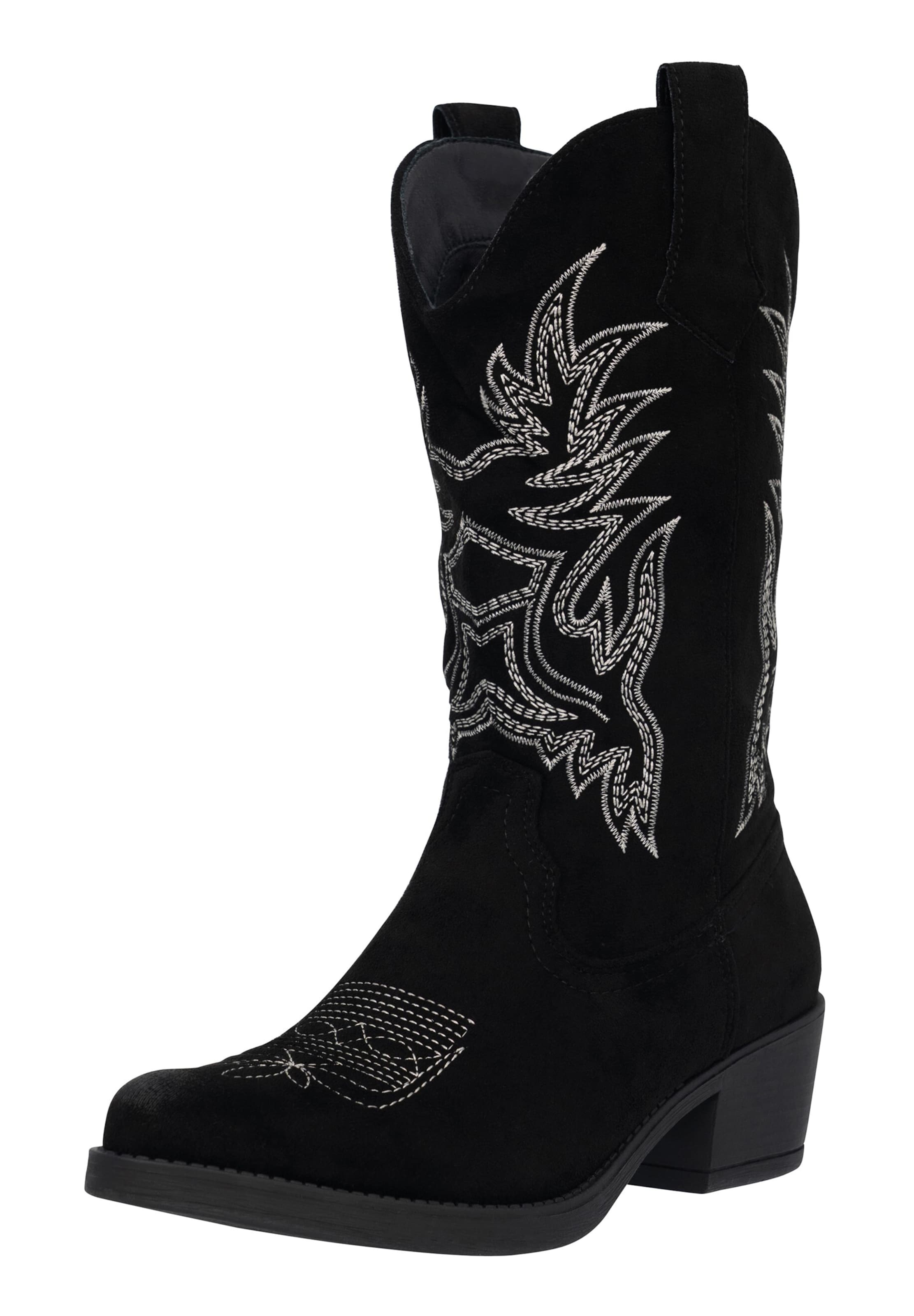 Salinyang Cowboylaarzen in Zwart: voorkant