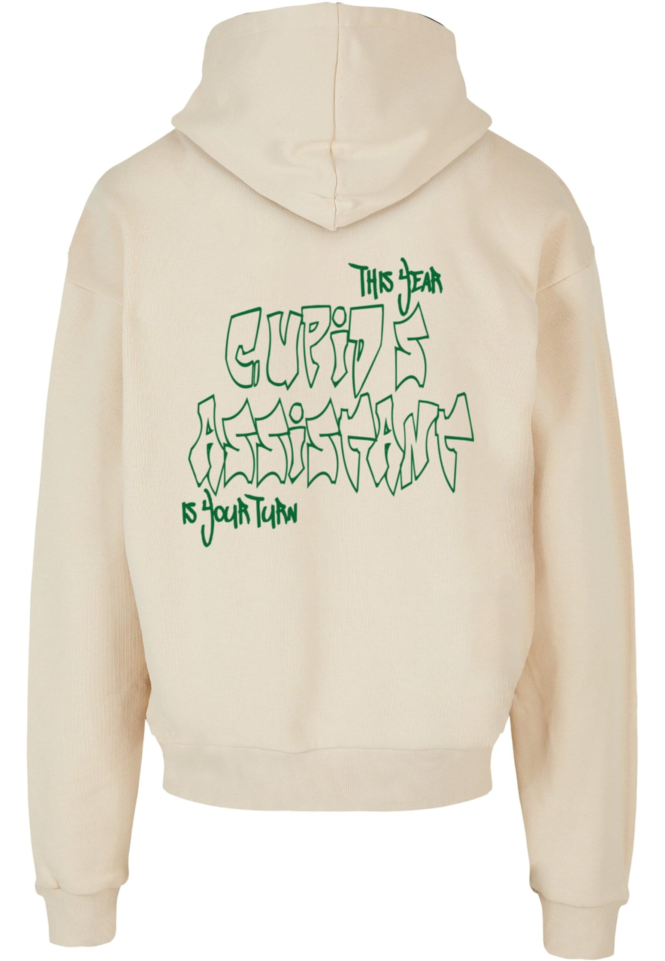 Merchcode Sweatshirt 'Cupid´s Assistant' in Beige