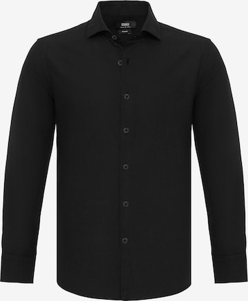 juoda Antioch Priglundantis modelis Marškiniai: priekis