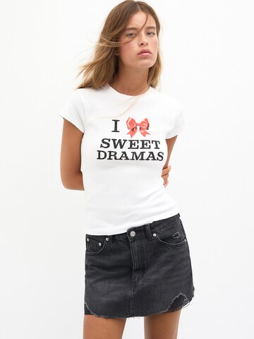Pull&Bear T-shirt i vit: framsida