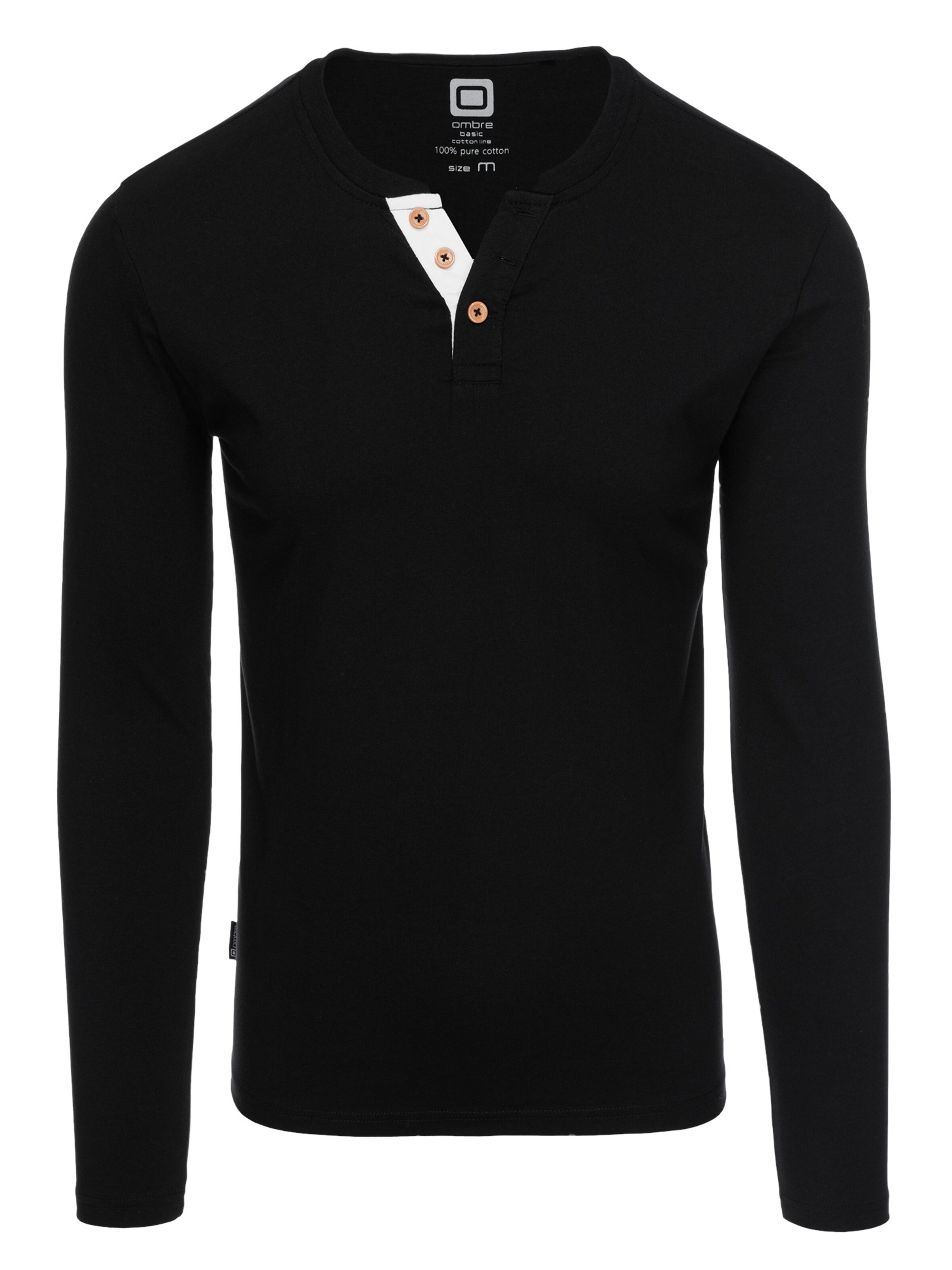 Ombre Shirt in Schwarz: Vorderseite