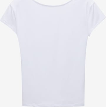 T-shirt Pull&Bear en blanc : devant