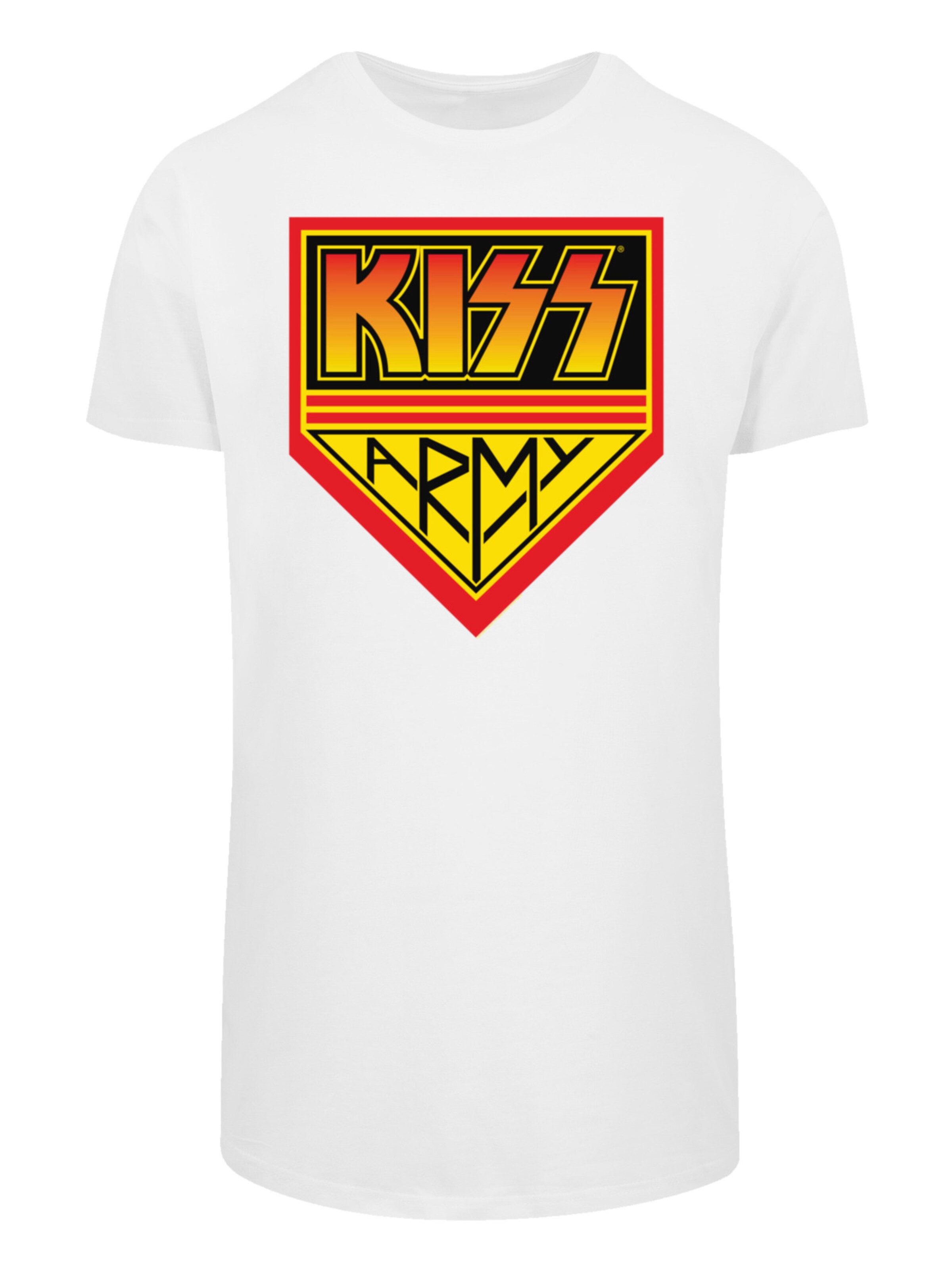 T-Shirt 'Kiss Rock Band ' F4NT4STIC en blanc : devant