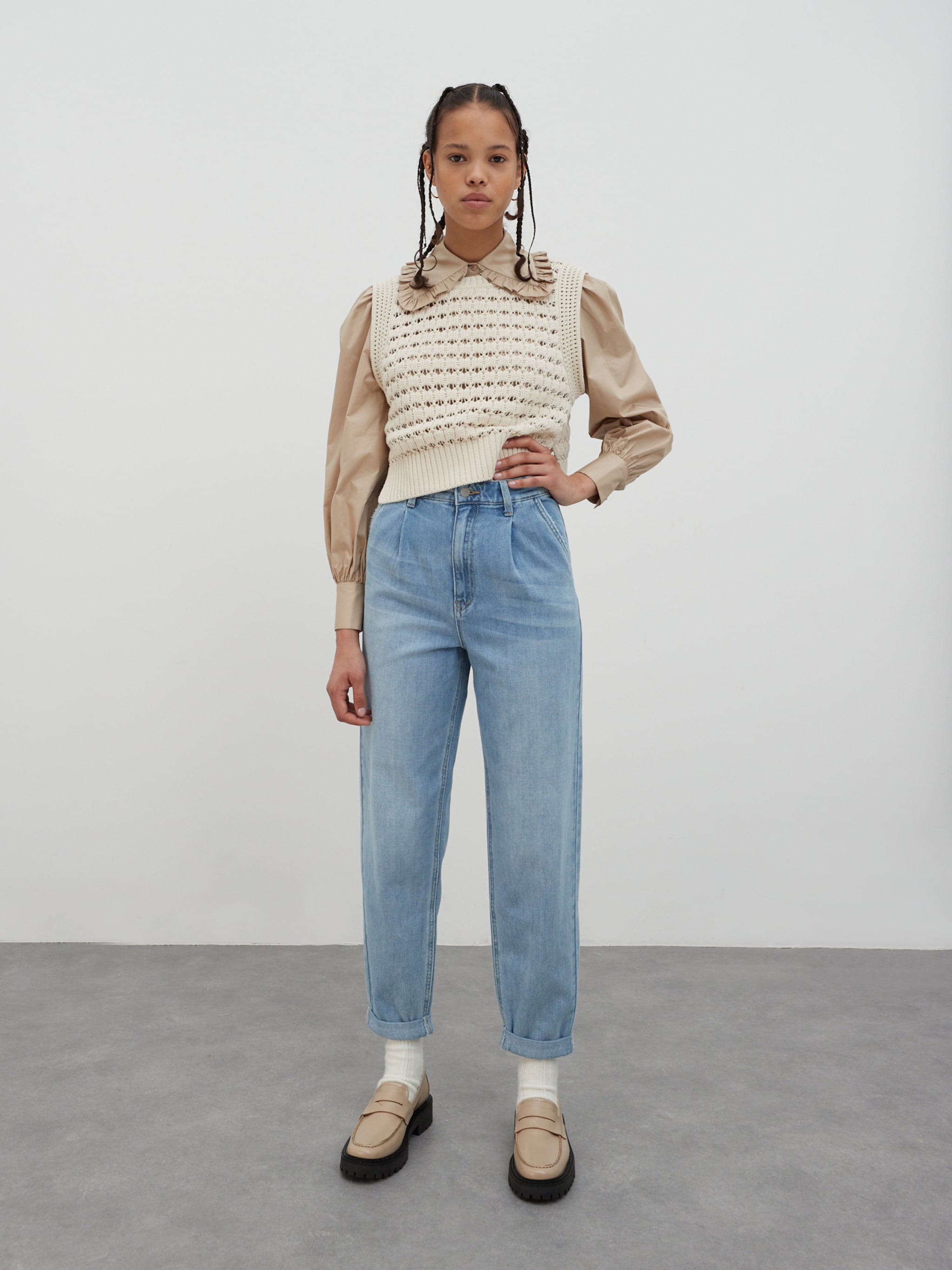 EDITED Producten Bandplooi jeans 'Chelsea' Blauw