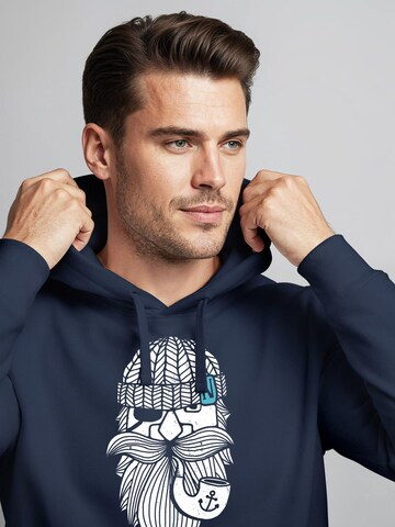 Neverless Sweatshirt 'Sailor Captain mit Pfeife' in Blue