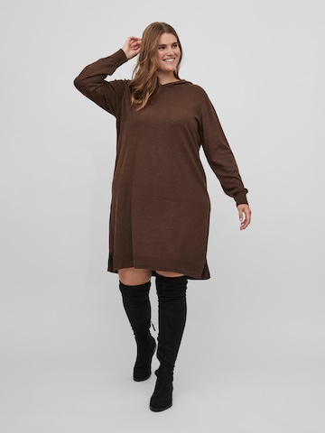 Vila Curve Knitted dress in Brown