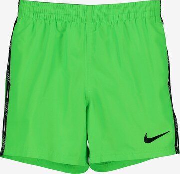 Shorts de bain ' Logo Tape Lap 4 inch ' Nike Swim en vert : devant