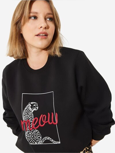 Bianco Lucci Sweatshirt in rot / schwarz / weiß, Produktansicht