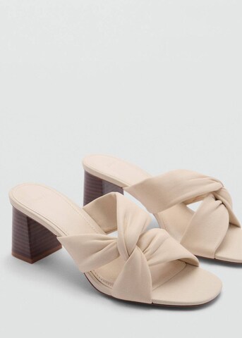 MANGO Mules 'Kuma' in Beige