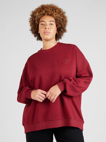 Tommy Hilfiger Curve Sweatshirt in Red: front