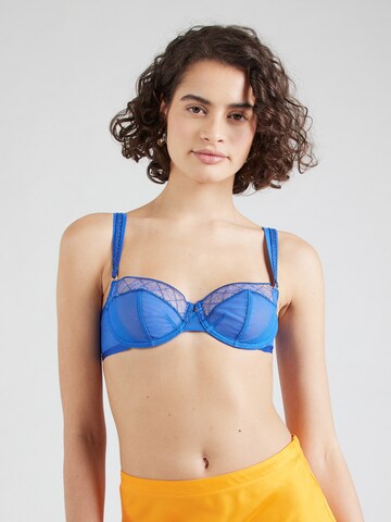 TRIUMPH Balconette Bra 'Palina Cosmic Heartbeat' in Blue: front