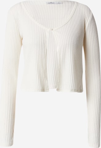 HOLLISTER Knit Cardigan in White: front