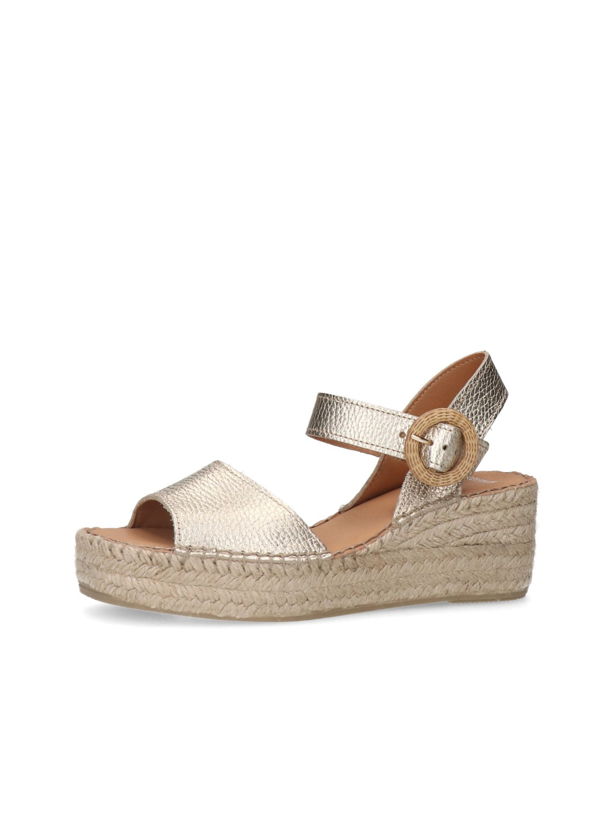 MANFIELD Sandale in gold, Produktansicht