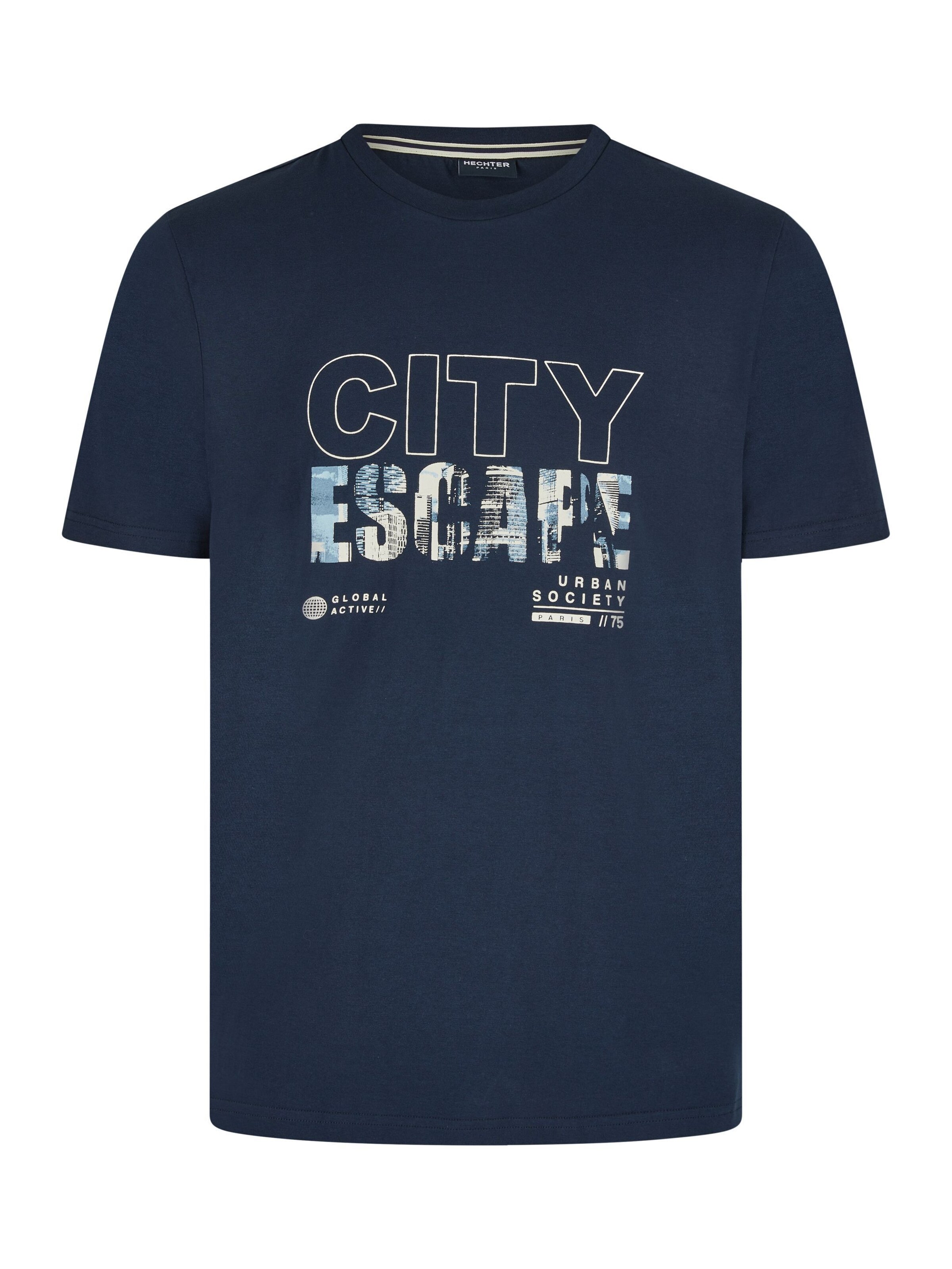 T-Shirt HECHTER PARIS en bleu : devant