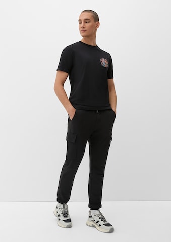 QS Tapered Cargo Pants in Black