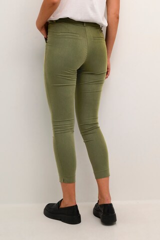 Kaffe Slimfit Lærredsbukser 'Lea' i grøn