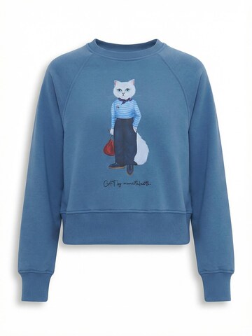 Cat e Lolette Sweatshirt 'Mariner Cat'‌‌‌‌‌‌‌ in Blau: Vorderseite
