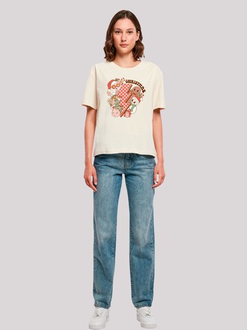 T-shirt 'Groovy Christmas Flash' F4NT4STIC en beige