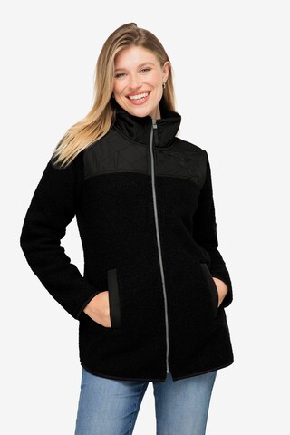 LAURASØN Fleece jas in Zwart: voorkant