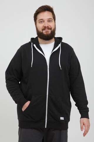 !Solid Zip-Up Hoodie in Black: front