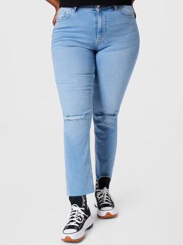 PIECES Curve Slimfit Jeans 'LUNA' in Blauw: voorkant